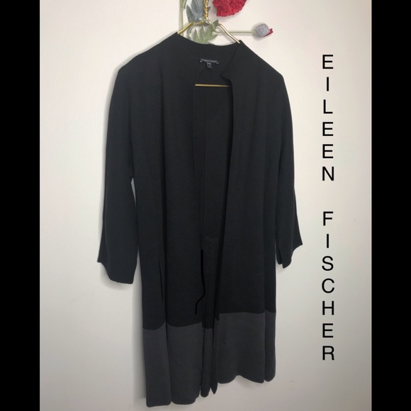 Eileen Fisher Jackets & Blazers - Eileen Fisher | Black 3/4 Sleeve Kimono Jacket